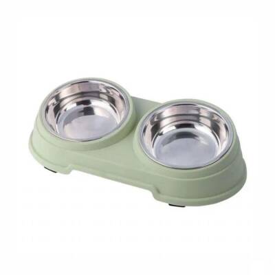 Nunbell Melamin Çelik Kedi ve Köpek Mama Kabı İkili 0.4 ml - 2