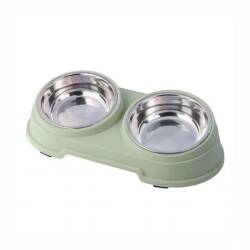 Nunbell Melamin Çelik Kedi ve Köpek Mama Kabı İkili 0.4 ml - 2