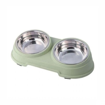 Nunbell Melamin Çelik Kedi ve Köpek Mama Kabı İkili 0.4 ml - 2