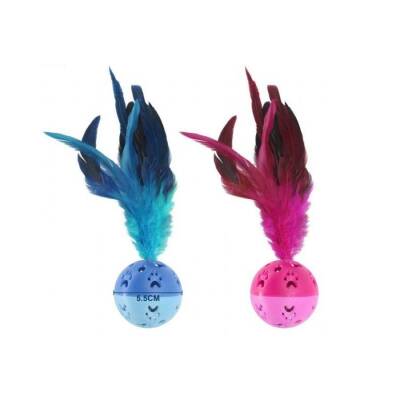 Nunbell Renkli Tüylü Zilli Top Kedi Oyuncağı - 1