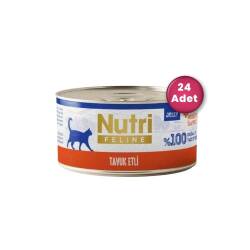 Nutri Feline Jelly Tavuk Etli Tahılsız Yetişkin Kedi Konservesi 70 gr ( 24 Al 20 Öde ) - Nutri Feline