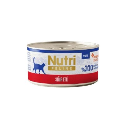 Nutri Feline Sığır Etli Tahılsız Yetişkin Kedi Konservesi 70 gr