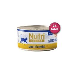 Nutri Feline Tavuk Etli ve Peynirli Tahılsız Yetişkin Kedi Konservesi 70 gr ( 24 Al 20 Öde ) - Nutri Feline