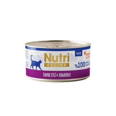 Nutri Feline Tavuk Etli ve Somonlu Tahılsız Yetişkin Kedi Konservesi 70 gr