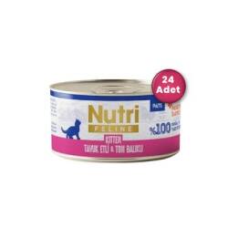 Nutri Feline Tavuk Etli ve Ton Balıklı Tahılsız Yavru Kedi Konservesi 70 gr ( 24 Al 20 Öde ) - Nutri Feline