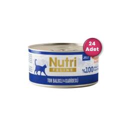 Nutri Feline Ton Balıklı ve Karidesli Tahılsız Yetişkin Kedi Konservesi 70 gr ( 24 Al 20 Öde ) - Nutri Feline