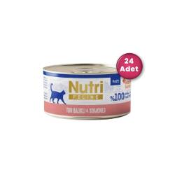 Nutri Feline Ton Balıklı ve Somonlu Tahılsız Yetişkin Kedi Konservesi 70 gr ( 24 Al 20 Öde ) - Nutri Feline