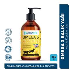 OneVet Omega 3 Kedi ve Köpekler İçin Deri ve Tüy Sağlığı Destekleyici Balık Yağı 250 Ml - OneVet