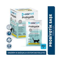 OneVet Probiyotik Kediler için Sindirim ve Bağışıklık Güçlendirici Saşe 1 Gr 30 Adet - OneVet