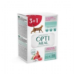 Optimeal Hindili Kuzulu Tahılsız Yetişkin Kedi Yaş Maması 85 gr (4 AL 3 ÖDE) - Optimeal