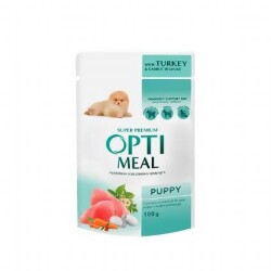 Optimeal Probiyotik İçerikli Hindili Yaş Küçük Irk Yavru Köpek Maması 85 gr - Optimeal