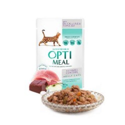 Optimeal Süper Premium Ördekli Ciğerli Hairball Yetişkin Yaş Kedi Maması 85 gr - Optimeal