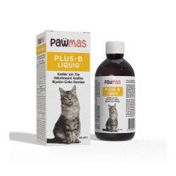 Pawmas Plus-B Liquid Kediler için Tüy Dökülmesini Azaltıcı Biyotin & Çinko Damlası 50 ml - Pawmas