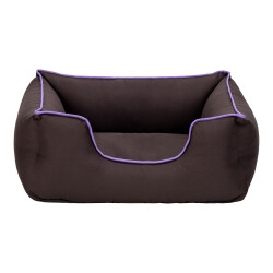 Pet Comfort Alpha Kedi ve Köpek Yatağı Kahverengi w Mor Biye S 60x50cm - Pet Comfort