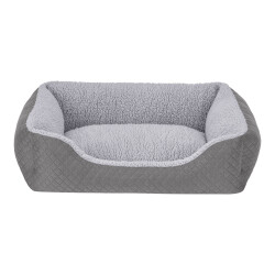 Pet Comfort Bravo Duo Kedi ve Köpek Yatağı Gri/Gri Peluş S 55x45cm - Pet Comfort