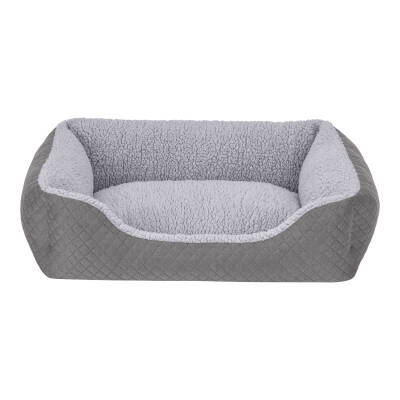 Pet Comfort Bravo Duo Kedi ve Köpek Yatağı Gri/Gri Peluş S 55x45cm - 1