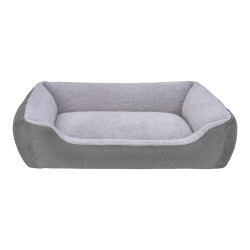 Pet Comfort Bravo Duo Köpek Yatağı Gri/Gri Peluş L 90x70cm - Pet Comfort