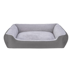 Pet Comfort Bravo Duo Köpek Yatağı Gri/Gri Peluş XL 105x80cm - Pet Comfort