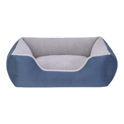 Pet Comfort Echo Köpek Yatağı Mavi/Gri Peluş M 80x65cm - Pet Comfort