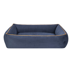 Pet Comfort Golf Köpek Yatağı Parliament Mavi w Hardal Biye L 105x80cm - Pet Comfort
