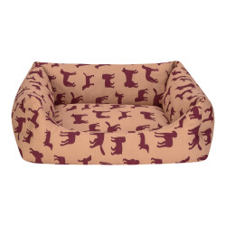 Pet Comfort Uniform Bej-Bordo Kedi ve Köpek Yatağı M 60x50cm - Pet Comfort
