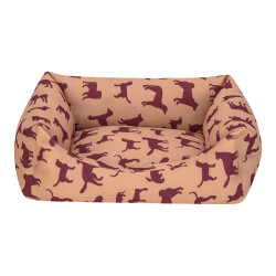 Pet Comfort Uniform Bej-Bordo Kedi ve Köpek Yatağı S 50x40cm - Pet Comfort