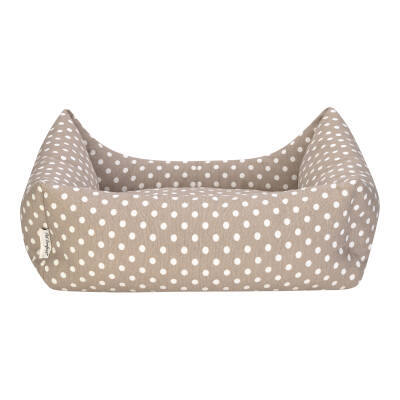 Pet Comfort Uniform Bej Puantiyeli Kedi ve Köpek Yatağı M 60x50cm - 3