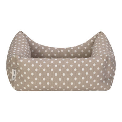 Pet Comfort Uniform Bej Puantiyeli Kedi ve Köpek Yatağı S 50x40cm - 1