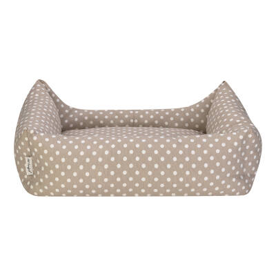 Pet Comfort Uniform Bej Puantiyeli Köpek Yatağı L 70x60cm - 3
