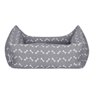Pet Comfort Uniform Bone Gri-Beyaz Kedi ve Köpek Yatağı M 60x50cm - 3