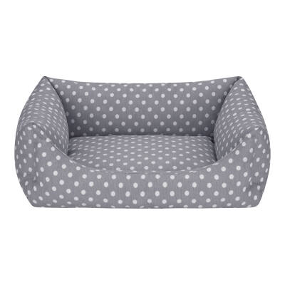 Pet Comfort Uniform Gri Puantiyeli Kedi ve Köpek Yatağı M 60x50cm - 1