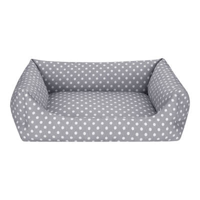 Pet Comfort Uniform Gri Puantiyeli Köpek Yatağı L 70x60cm - 1