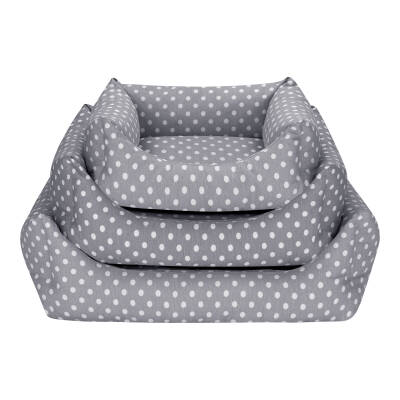 Pet Comfort Uniform Gri Puantiyeli Köpek Yatağı L 70x60cm - 4