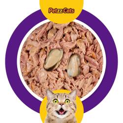 PetzzCats Lezzetli Sos İçinde Taze Fileto Ton Balıklı ve Midyeli Konserve Kedi Maması 85 Gr - 2