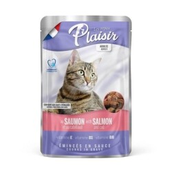 Plaisir Pouch Somonlu ve Morina Balıklı Yetişkin Kedi Konservesi 100 gr - Plaisir