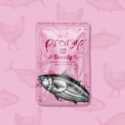 Pramy Beauty Kedilerde Tüy Gelişimi İçin Ton Balıklı Tavuklu Kedi Konserve Maması 70 gr - 1