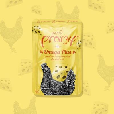 Pramy Omega Plus Jelly Tavuklu Ve Peynirli Yetişikin Kedi Konserve Maması 70 gr - 1