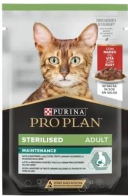 Pro Plan Pouch Sos İçinde Sığır Etli Kısırlaştırılmış Kedi Konservesi 85 gr - 1