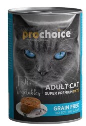 Prochoice Balık Etli Sebzeli Tahılsız Ezme Yetişkin Kedi Konservesi 400 gr - Prochoice