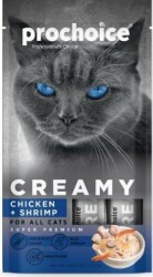 Prochoice Creamy Tavuklu ve Karidesli Sıvı Krema Kedi Ödülü 4 X 15 gr - Prochoice