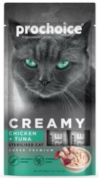 Prochoice Creamy Tavuklu ve Ton Balıklı Sıvı Krema Kedi Ödülü 4 X 15 gr - Prochoice