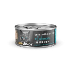 Prochoice Özel Sos İçerisinde Tiftiklenmiş Taze Tavuk Eti ve Kalamarlı Yetişkin Kedi Konservesi 70 gr - Prochoice