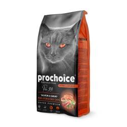 Prochoice Pro 33 Somonlu ve Karidesli Düşük Tahıllı Kısırlaştırılmış Kedi Maması 15 kg - Prochoice
