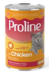 Proline Sos İçinde Parça Etli Tavuklu Yetişkin Kedi Konserve Maması 400 gr - 2