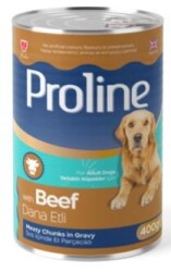 Proline Sos İçinde Parça Etli Yetişkin Dana Etli Konserve Köpek Maması 400 gr - Proline