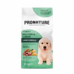 Pronature Kuzu Etli ve Pirinçli Orta ve Büyük Irk Yavru Köpek Maması 10 Kg + 2 Kg Bonus Paket - Pronature