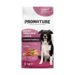 Pronature Derma Shine Somonlu Pirinçli Yetişkin Köpek Maması 10 Kg + 2 Kg Bonus Paket - Pronature