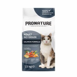 Pronature Hypo-Allergenic Somonlu Karidesli ve Enginarlı Tahılsız Yetişkin Kedi Maması 1,5 kg - Pronature