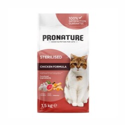 Pronature Kilo Kontrolü İçin Tavuklu ve Pirinçli Kısırlaştırılmış Yetişkin Kedi Maması 1,5 kg - Pronature