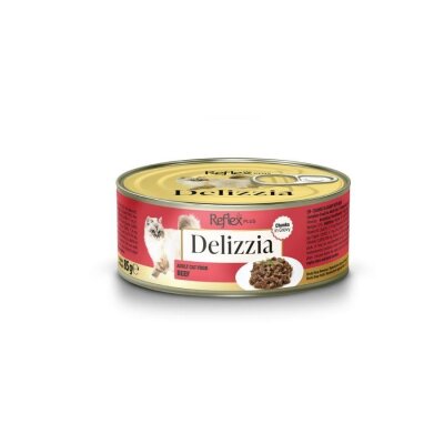Reflex Plus Delizzia Sos İçinde Dana Parça Etli Yetişkin Kedi Konservesi 85 gr